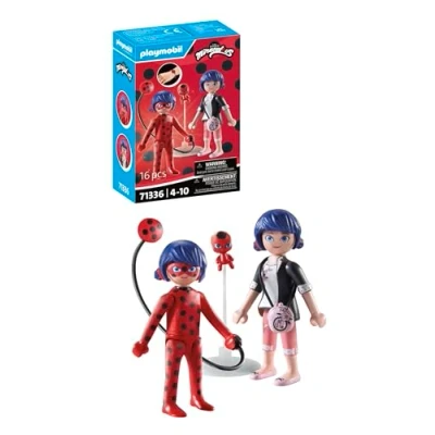 Immagine di PLAYMOBIL Miraculous 71336: Marinette &amp; Ladybug, Avventura eroica, Inclusi Kwami Tikki, Avventure con Giochi di Ruolo, Giocattolo sostenibile per Bambini dai 4 Anni in su