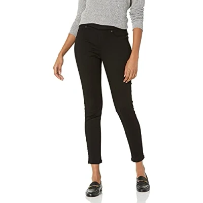 Immagine di Amazon Essentials Jeggings Elasticizzati con Elastico in Vita (Taglie Forti Disponibili) Donna, Nero, 42 Lungo