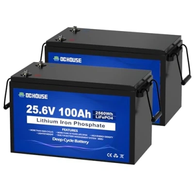Immagine di DCHOUSE Batteria al litio LiFePO4 da 48 V, 100 Ah, ricaricabile, per oltre 4000 cicli di profondità e protezione BMS, adatta impianti solari, camper, barche, case, panel solari campeggio