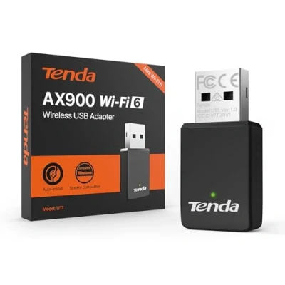 Immagine di Tenda AX900 Wi FI 6 Dongle Adattatore USB wireless a doppia banda per PC/desktop/Laptop Mini formato Plug &amp; Play USB2.0 Soft AP Mode Supporta Windows 7/10/11/Linux 3.10+/UOS(U11)