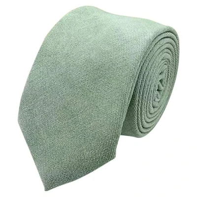 Immagine di DB Dickie Bow Cravatta da uomo in misto cotone di lusso, Verde salvia, Length: 145cm. Width: 7cm