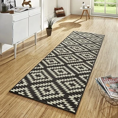 Immagine di HANSE Home Designer Passatoia Nordic, in Polipropilene, 80 x 500 0,9 cm, Colore: Nero