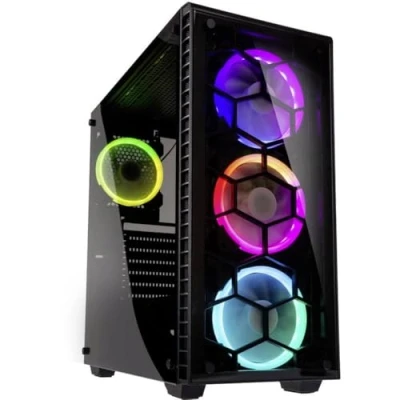 Immagine di Kolink Observatory RGB Midi Tower PC Case Nero 4 ventole LED pre montate, finestra laterale, filtro per la polvere, installazione hard disk senza utensili
