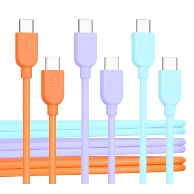 Immagine di Cable Matters Cavo di ricarica USB C in confezione da 3 pezzi 0,3m con Power Delivery 60W(cavo C) Multicolore, compatibile iPhone 15/15 Pro/15 Plus, iPad Pro, Samsung Galaxy S23