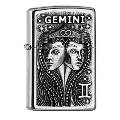 Immagine di Zippo 2006503 PL 207 Gemini Tierkr. V19 Accendino in ottone, design, 5,83,81,2