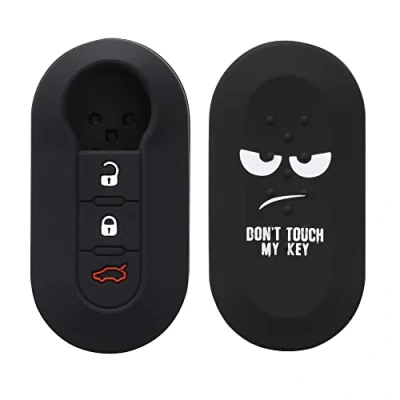 Immagine di kwmobile Custodia Coprichiave Compatibile con Fiat Lancia 3 Tasti Pieghevole Cover Copritelecomando Chiave Auto Copri Chiavi Macchina Don&#039;t Touch My Key