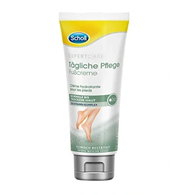 Immagine di Scholl Expertcare, crema quotidiana per piedi con 2% di vitamina complesso ideale ruvidi e molto secchi, non profumata, ad assorbimento rapido, grassa, 75 ml
