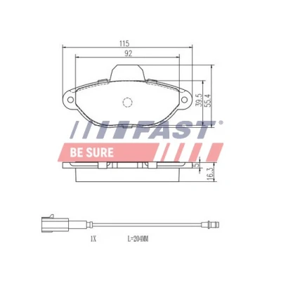 Immagine di FAST FT29084 Kit pastiglie freno Assale anteriore con sensore usura integrato HONDA: CR V 2, CIVIC 7 Hatchback, FR