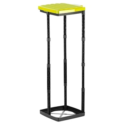 Immagine di Grizzly porta sacchi spazzatura, 1x portarifiuti cestino per rifiuti con coperchio giallo, sistema a innesto regolabile in altezza anello di fissaggio, diverse dimensioni da 25 120 litri
