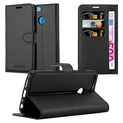 Immagine di Cadorabo Custodia Libro per Honor 9 LITE in NERO CARBONE con Vani di Carte, Funzione Stand e Chiusura Magnetica Portafoglio Cover Case Wallet Book Etui Protezione