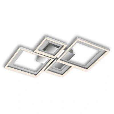 Immagine di BRILONER lampada da soffitto LED, dimmerabile a passi, orientabile cornice sottosquadro, alluminio cromo, 530x530x75 mm