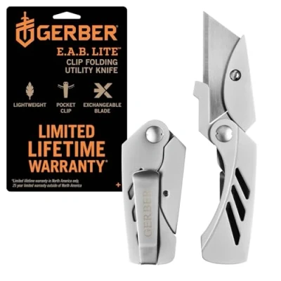 Immagine di Coltello da Taglio Gerber, Eab Utility Lite, Pieghevole, Lunghezza Lama: 3,8 Cm, Acciaio Inossidabile, Argento, 31 003036