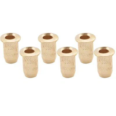 Immagine di Musiclily Pro 4mm Montaggio Top Boccole Passacorde in Acciaio String Ferrules per Chitarra Elettrica, Dorato (Set di 6)