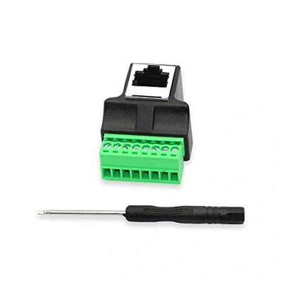 Immagine di GINTOOYUN Terminale a vite RJ45, RJ45 Ethernet 8P8C femmina 8 pin Extender Connettore adattatore per Cat7 Cat6 Cat5 CCTV DVR Accoppiatore di rete
