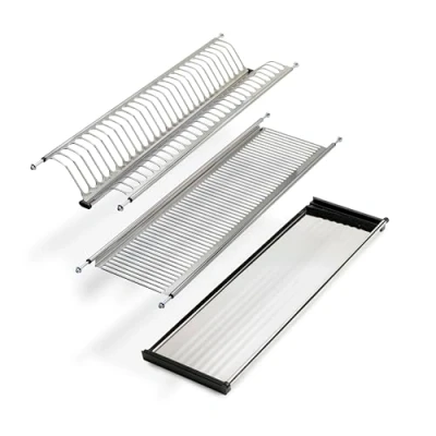 Immagine di Emuca Scolapiatti Drynox pensile per piatti e bicchieri, mobile di lunghezza 60cm (535mm 585mm), finitura cromata, Acciaio