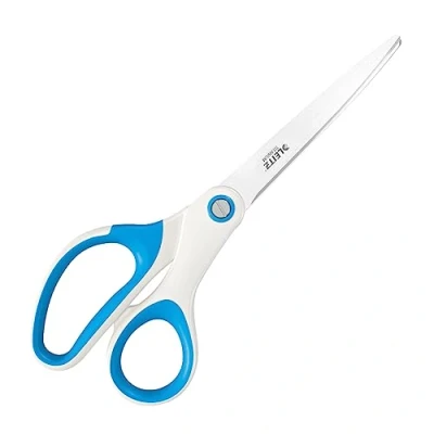 Immagine di Leitz Forbici in Titanio Utilizzabili con Mano Destra e Sinistra (Ambidestre), 20.5 x 8 1.7 cm, Cancelleria per Ufficio, Impugnature Ergonomiche, Gamma WOW, Blu