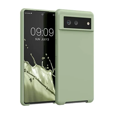 Immagine di kwmobile Cover per Google Pixel 6 Custodia Back Case Smartphone in Silicone TPU Protezione Gommata verde grigio