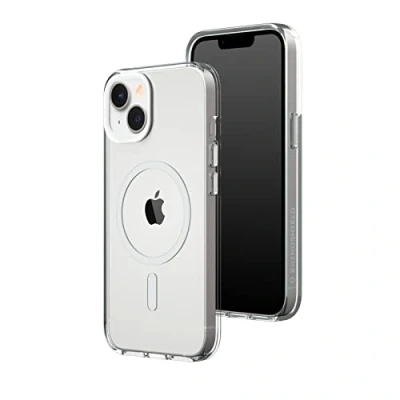 Immagine di RhinoShield Clear Case Compatible with Magsafe for [iPhone 14/13] Superior magnetic, Advanced Yellowing Resistance, Crystal Clear, Protective and Customizable Phone White Camera Ring