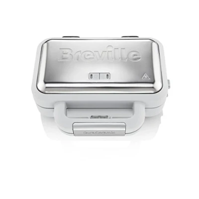 Immagine di Breville macchina per sandwich DuraCeramic con piastre profonde 2 fette a temperatura variabile, bianca [VST070X]
