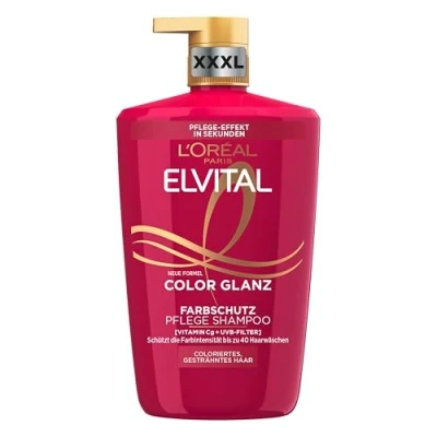 Immagine di L&#039;Oréal Paris Elvital Color Shine Shampoo, nutre i capelli colorati e mantiene la luminosità del colore, 1 x 1000 ml