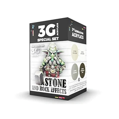 Immagine di AK Acrylics 3Gen WARGAME SET AK1074 STONE AND ROCK EFFECTS (4x17ml)
