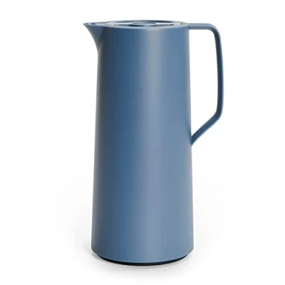 Immagine di Emsa, Caraffa Termica Motiva, Thermos 100% Ermetico con Ampolla in Vetro, Capacità 1 L, Chiusura Quick Press, Dimensioni 16,8 x 12,6 27,4 cm, Colore Blu Nordico