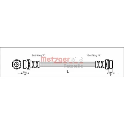 Immagine di METZGER 4112526 Tubi Freno 197 F10 x 1 FORD: Focus Mk1 Hatchback, Station Wagon