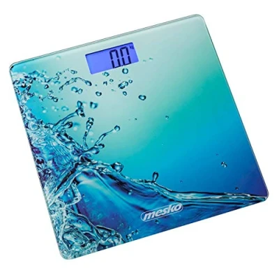 Immagine di Mesko MS8156 Bilancia Pesapersone Digitale Alta Precisione, Design Esclusivo in Vetro, Display LCD, fino a 150Kg, Piattaforma Ultrasottile Vetro Temperato Decorativo, Spegnimento Automatico