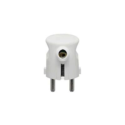Immagine di Vimar RI.00241B Spina 2P+T 16 A 250 V , combinata standard tedesco e francese, uscita cavo 90 gradi, bianco