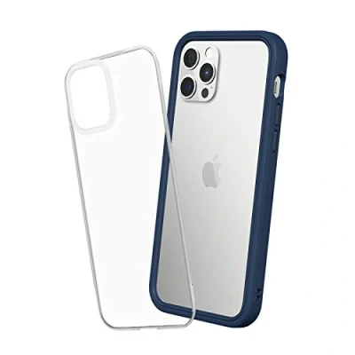 Immagine di RhinoShield Modular Case compatible with [iPhone 12/12 Pro] Mod NX Customizable Shock Absorbent Heavy Duty Protective Cover Navy Blue