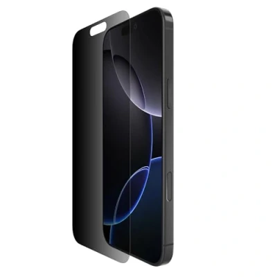 Immagine di Belkin ScreenForce InvisiGlass Privacy Pellicola Protettiva per iPhone 16 Pro Max, schermo antigraffio, resistente agli impatti, applicazione senza bolle, vetro riciclato Max