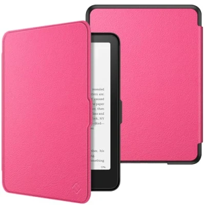 Immagine di FINTIE Custodia per 7&quot; Kindle Paperwhite 2024 (12ª Generazione) e Colorsoft Signature Edition (1ª Generazione), Sottile Leggero Protettiva Cover con Auto Sveglia/Sonno, (Rosa)