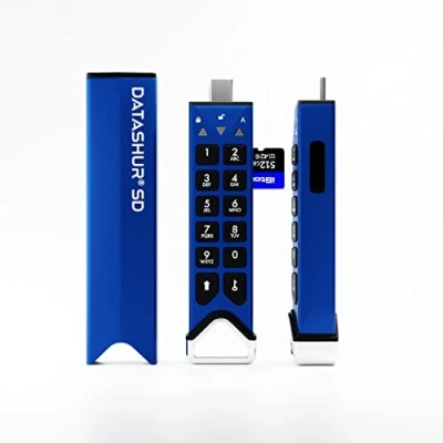 Immagine di 2 PACK iStorage datAshur SD Encrypted USB flash drive with removable microSD Cards (Sold separately), password protected, secure collaboration, FIPS compliant