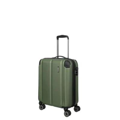 Immagine di travelite Trolley d&#039;Imbarco Valigia per Bagagli a Mano, 4 Rotelle, Espansione Pieghevole + Funzione Slip On, City, Rigido Piccolo con Superficie Antigraffio, 55 cm, 40 45 L