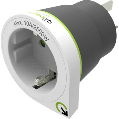 Immagine di Q2 Power Europe to Australia Adattatore Universale da Viaggio con Presa a Terra Protezione Anti Scossa KID SAFE Voltaggio e Potenza Max. 100V 1000W / 250V 2500W
