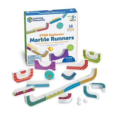 Immagine di Learning Resources binari per biglie STEM Explorers, Gioco di apprendimento STEM, Costruzione le i 5 anni, Segmenti applicabili a pareti e vetri, Dai anni in avanti