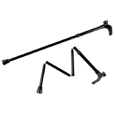 Immagine di Homecraft Contoured Grip Sticks, Folding Walking Stick with Black Shaft, Ergonomic Handle Design for Those Weak Grasp or Arthritis, 775 875mm, Right Hand (Eligible VAT relief in the UK)