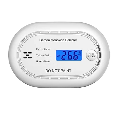Immagine di rilevatore di monossido carbonio con display digitale LCD, allarme CO certificato CE batteria sigillata in 10 anni, acustico autonomo per casa, nero, 1 confezione