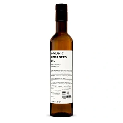 Immagine di Olio di Semi Canapa 100% Bio 500 ml Spremuto a Freddo Qualità Superiore Ricco Omega 3 Fonte Vitamine D ed E Direttamente dalla Fattoria Non OGM Senza Additivi o Conservanti