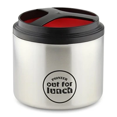 Immagine di Pioneer HIB 1000/SS out for Lunch Contenitore Termico per Il Pranzo, con Isolamento sottovuoto, 1000 ml/1 litro, Tenuta stagna, in Acciaio Inox, 18/10, Rosso