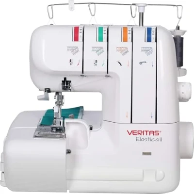 Immagine di VERITAS Elastica Versatile Macchina overlock per Cuciture perfette a 2, 3 o 4 Fili Cucire, Orlare e Tagliare in Una Sola passata, Bianco, 32x28x28 cm