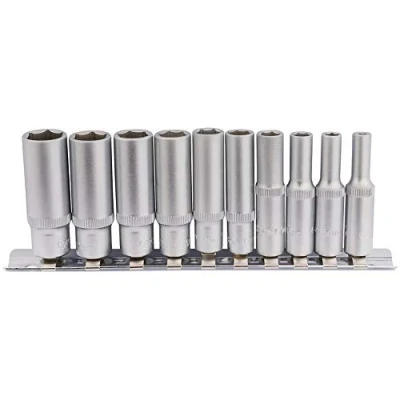 Immagine di Draper BD10MMD 1/10,2 cm centimetri. Dr. Metric Deep Sockets on metal rail (10 pezzi), blu