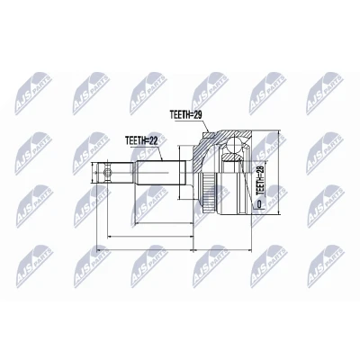 Immagine di NTY NPZ PL 007 Kit Giunto Omocinetico Cambio manuale, Trasmissione automatica Assale anteriore Sx, Dx OPEL: Meriva A