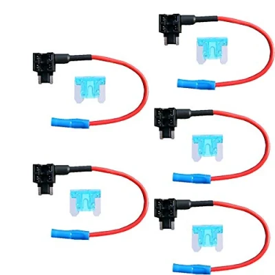 Immagine di Mintice 5 X Auto 12V 24V Portafusibili a Lama Aggiungere un Salvadanaio Circuito Fusibile Adattatore Tap Add circuit Low Profile 15A