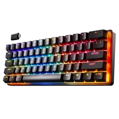 Immagine di SteelSeries Apex Pro Mini Wireless HyperMagnetic Tastiera da gaming La più veloce al mondo Fattore di forma 60% RGB Copritasti in PBT BT 2.4GHz USB C Layout Tedesco (QWERTZ)