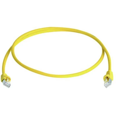 Immagine di Telegärtner L00000A0234 RJ45 cavo di rete, patch CAT 6A S/FTP 0.25 m Giallo Ritardante fiamma, con protezione, Schermato a coppie, doppia schermatura,
