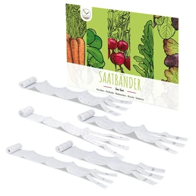 Immagine di Set di 5 semi composto da carote, ravanelli, rucola, lattughino e lattughina Ideale per la coltivazione in giardino, balcone nell&#039;orto