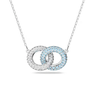 Immagine di Swarovski Stone 5642883 Collana da donna in argento con ciondolo zirconi bianchi e blu, misura unica, Acciaio inossidabile