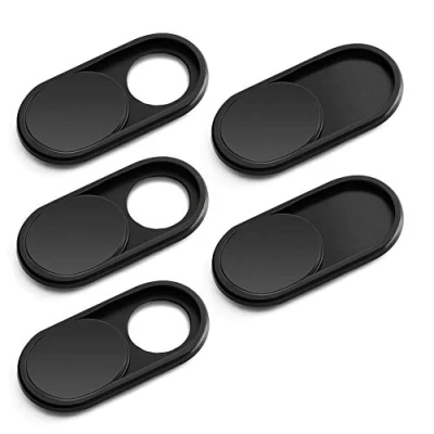 Immagine di CloudValley Copri Webcam W3, [5 Pack] 0.6mm Thin Metal Cover Slide Camera per MacBook PRO, Notebook, PC, Mac, iPhone, Copertura Webcam[Black]