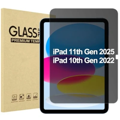 Immagine di ProCase Confezione da 1 pellicola protettiva per la privacy iPad di 10a generazione 10,9 pollici 2022, in vetro temperato anti spia 10 gen 11,9